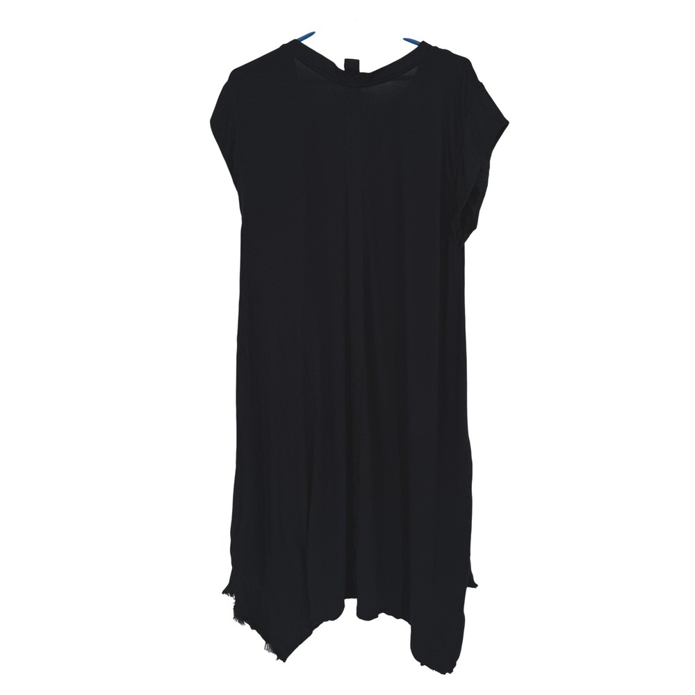 Free People Kismet Black Asymmetrical Button Mini Dress Raw Hem XS OB1412981 - Picture 10 of 12